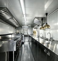 Remorque alimentaire personnalisable en acier inoxydable avec double essieu, cuisine complète, nettoyage facile pour service de restauration rapide mobile