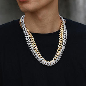 Collar de eslabones cubanos de plata para hombre, joyería de Hip Hop Rap, cristal brillante, cadena de eslabones cubanos, 2020 - Product Image 6