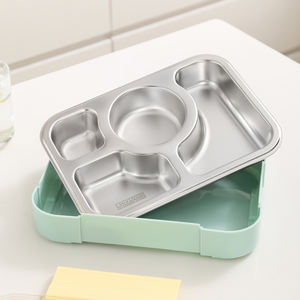 Mikrodalga bulaşık makinesi dondurucu güvenli BPA ücretsiz gıda saklama kutusu çocuklar 4 bölmeli çocuklar okul için yemek kabı - Product Image 5