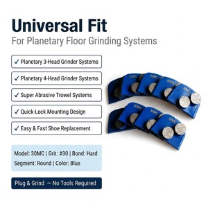 Bloque abrasivo duradero <span class=keywords><strong>de</strong></span> diamante SANG Metal Bond Lavina <span class=keywords><strong>de</strong></span> 30 granos para pulir pisos <span class=keywords><strong>de</strong></span> epoxi y concreto - Product Image 2