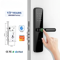 Cerradura Inteligente de Alta Seguridad con Huella Dactilar Biométrica Digital, WiFi Tuya, TTlock, Entrada sin Llave, Cerrojo para Puerta, Acceso por Código para Hogar y Oficina