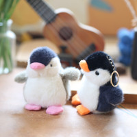 Portachiavi Peluche Pinguino Super Morbido, Mini Animale Imbottito, Ciondolo Carino per Borsa, Giocattolo Antistress per Bambini e Ragazze