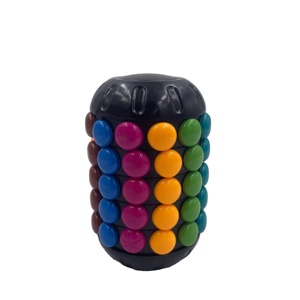 3D Magic Tower Cylindrical Cube Fidget Toy Kids' Puzzle Brain Teaser Promotional Plastic Magic Bean Toy