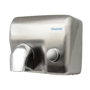 Sèche-mains électrique manuel à air chaud chromé, 31 cm de long, 27,3 cm de large, 25 cm de haut - Product Image 1