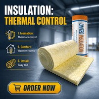 Laine de verre isolante thermique ASTM E84 R122 d'épaisseur 50 mm pour structure métallique, Amérique du Sud