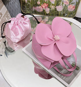 <span class=keywords><strong>Borsa</strong></span> a Mano per <span class=keywords><strong>Donna</strong></span> e Ragazza con Fiori Tridimensionali in <span class=keywords><strong>Viola</strong></span>, Rosso, Nero e Bianco, Stile Cesto da Sposa - Product Image 5