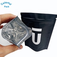 Sacs Mylar Noirs en Plastique avec Logo Personnalisé, 3x5 Pouces, Transparents, Petits, Dépolis, Refermables, Zip Lock, Sachets Doypack, Emballage pour Thé Café