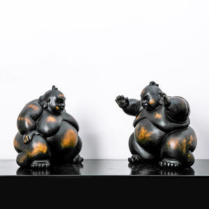Statue de sport en résine de décoration classique personnalisée sculpture de lutteurs de sumo de style japonais - Product Image 3