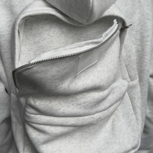 <span class=keywords><strong>Hoodie</strong></span> Sweatshirt Pria Model Drop Shoulder Bahan Katun 100% Tebal, Desainer, Polos, Streetwear, Resleting, Jaket <span class=keywords><strong>Hoodie</strong></span> - Product Image 4