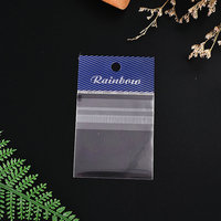 Sac en plastique transparent BOPP PP Opp avec trou de suspension pochette en-tête blanche sacs d'emballage cadeau cellophane violoncelle affichage d'emballage de carte à rabat