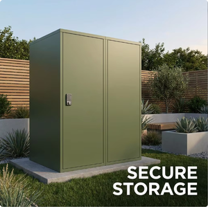 Armadio Modulare in Metallo per Esterni ad Alta Resistenza, Casetta Porta Attrezzi in Acciaio Zincato Resistente alle Intemperie con Serratura Intelligente per Giardino e Patio - Product Image 5