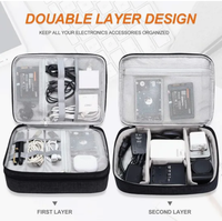 Organisateur de gadgets de voyage personnalisé, accessoires, câbles, sac de rangement pour tablette et ordinateur