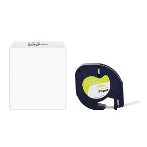Cinta de etiquetas negra sobre blanca de 12 mm x 4 m LT91200, repuesto compatible con la serie <span class=keywords><strong>Dymo</strong></span> <span class=keywords><strong>LetraTag</strong></span>. - Product Image 6