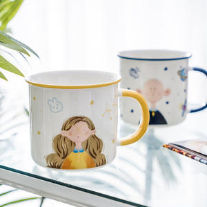 Mug en céramique mignon de dessin animé avec poignée, tasse individuelle pour filles et cadeaux, été 2021 - Product Image 6
