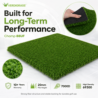 Système de green de golf Premium Champ 88UF 20 mm avec tapis de base pour installation complète en intérieur et en extérieur