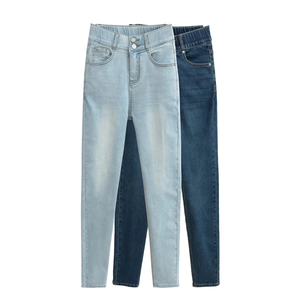 2026 Style Sexy Double-<b>Button</b> High-Waist Skinny Denim Pencil Pants Women's Hip-Padded Hip-Hugging Quick Dry Spring <b>Jeans</b> - Product Image 1