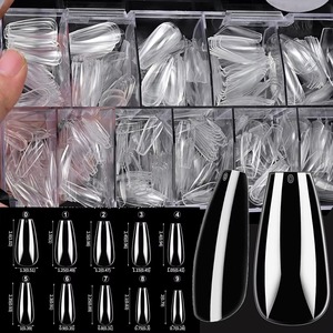 Capsules d'ongles à presser transparentes/naturelles, couvrance totale, style ballerine, 26-33mm, pour extension de <span class=keywords><strong>manucure</strong></span> DIY - Product Image 2