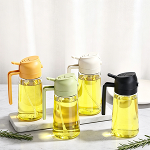 Kaymaz Tabanlı Isıya Dayanıklı Cam Yağ Dağıtıcısı 450ml 600ml Sprey ve Dökme Çift Amaçlı Ev Eşyası - Product Image 5