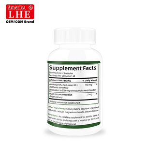 อาหารเสริมอัชวากันธาพรีเมียมผสมพริกไทยดำ อาหารเสริมสมุนไพรวีแกนเพื่อคลายเครียดและเพิ่มพลังงาน 120 แคปซูล - Product Image 5