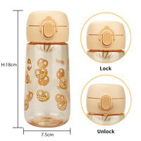 Bouteille d'eau en plastique avec couvercle pour enfants, Logo personnalisé, échantillon gratuit, bon marché, gourde promotionnelle élégante