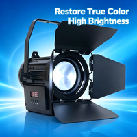 Projecteur LED professionnel Jixio 100W CRI96 5600K avec contrôle DMX512, zoom manuel, refroidissement naturel, quatre volets, en alliage d'aluminium, AC