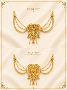 Pin de Pelo Chapado en Oro de Moda para Mujer, Accesorio Tradicional para Moño con Cadenas de Cuentas, Ideal para Novias y Eventos Festivos - Product Image 3