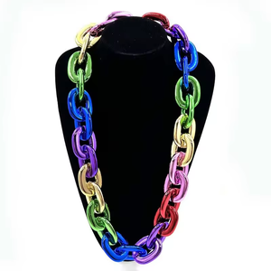 Compre Accesorios para Disfraces <span class=keywords><strong>de</strong></span> Carnaval <span class=keywords><strong>de</strong></span> Mardi Gras, Collar <span class=keywords><strong>de</strong></span> <span class=keywords><strong>Cadena</strong></span> Jumbo, Collares Metálicos Gruesos para el Mes del Orgullo, para Hombres y Mujeres - Product Image 1