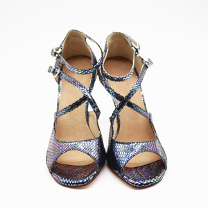 EVK314 Sepatu Dansa Wanita Kulit Berkilau Hak Tipis <span class=keywords><strong>Tango</strong></span> Latin Sol Lembut Salsa Fashion Nyaman - Product Image 2