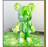 Fabricant de figurines Kawaii, sculpture d'ours blanc, brique de mode, ours fluide avec peinture