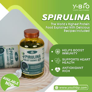 Comprimés de Spiruline OEM/ODM 500mg, Riches en Protéines (65%), avec <span class=keywords><strong>Vitamine</strong></span> A, Fer, <span class=keywords><strong>B12</strong></span>, Certifiés ISO, 600 Comprimés - Product Image 3