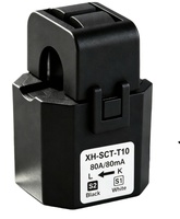Transformador de Corriente Monofásico de Núcleo Dividido SCT-T10 de 80A/80mA con Certificación CE, Núcleo de Ferrita, Bajo Costo, Personalizado, Cable de 0.5m Blanco y Negro