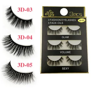 Wholesale high quality ladies false eyelashes natural 3d false eyelashes wih box logo custom packaging