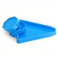 Grinder à tabac 2-en-1 en plastique GB-5034 (Simplicity) – Support conique triangulaire pour cigarettes pré-roulées – Entonnoir conique