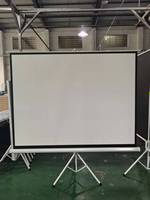Écran de cinéma anti-lumière 4K Alr portable pour l'extérieur et écran de rideaux de projecteur avec support 72 84 100 120 écran de trépied de 150 pouces