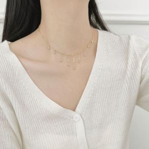 Collier à pampilles en argent sterling 925, chaîne à maillons, perles, pendentif à pampilles, bijoux tendance Dylam, personnalisable - Product Image 4