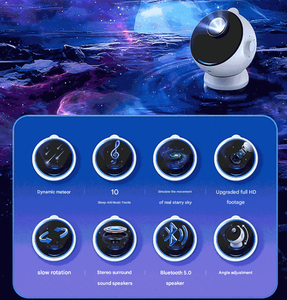 Projecteur d'étoiles HD 12-en-1 avec haut-parleur Bluetooth, veilleuse nébuleuse rotative pour la décoration de chambre - Product Image 2