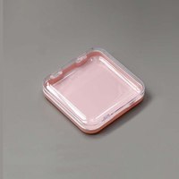 Boîte de rangement pour ongles en acrylique avec ruban adhésif double face, emballage pour ongles à presser, étui de rangement transparent carré pour ongles