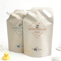 Sac à bec verseur liquide de qualité alimentaire personnalisé, sac en plastique réutilisable de 100 ml, emballage de poche à bec verseur pour savon liquide lavé à la main