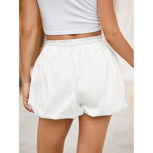 Shorts d'été pour femmes Fisoew, taille haute avec poches, shorts décontractés pour l'entraînement, respirants, 100% polyester tricoté - Product Image 4