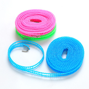 Windproof Clothesline Round 5m 10m Blue Hook Type Outdoor Drying Line Household Use - Product Image 1