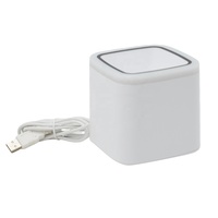 Mini-scanner de codes-barres blanc filaire USB Plug and Play, lecteur de codes QR mains libres pour caisse enregistreuse de restaurant et magasin