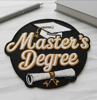 Écussons brodés sur le thème de la remise des diplômes en gros - Badges thermocollants personnalisés pour diplômes de master, pour uniformes scolaires et souvenirs