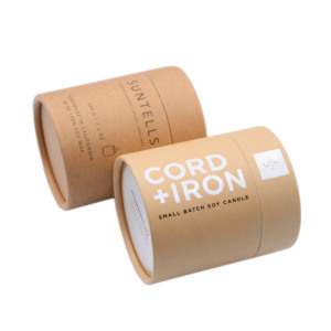 Luxury cylinder candle jars / incense holder paper tube packaging boxes set