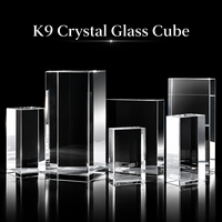 Cube en verre cristal K9 personnalisé HBL, gravure laser haute clarté, multi-tailles, pour cadeaux d'entreprise, artisanat