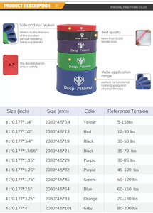 Set di Bande Elastiche ad Alta Resistenza con Maniglie, Logo Personalizzato, per Esercizi di Trazione e Allenamento Anca, 5-150 Libbre, per Palestra Domestica - Product Image 3