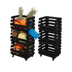 Rectangle Wooden <b>Shelf</b> for Vegetables Fruits Wheels Flexible Design 3 Wooden Boxes Best Storage <b>Baskets</b> for Kitchen Cheap Price - Product Image 3