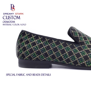 Chaussure mocassin artisanale Dreamy Strark pour homme, pour mariage, couleur verte, design personnalisé, chaussures mocassin pour homme - Product Image 5