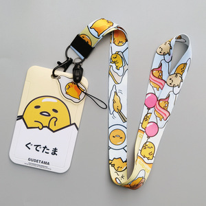 Porte-cartes et lanières Gudetama japonais, motif dessin animé mignon, accessoires portables personnalisables, cadeau étudiant, étui pour badge d'identification et carte nominative - Product Image 3