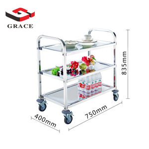 होटल और रेस्तरां रसोई के उपकरण स्टेनलेस स्टील खाद्य खानपान सेवा परिवहन ट्राली - Product Image 2