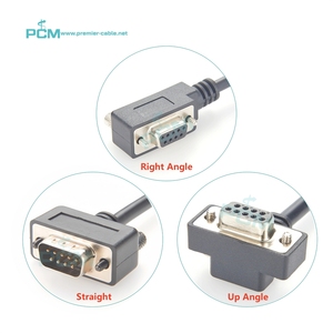 Cấu hình thấp D-Sub <span class=keywords><strong>DB9</strong></span> để mở duy nhất kết thúc RS232 nối tiếp Null Modem Com cổng cáp Góc thẳng 90 độ POS Máy quét điều khiển - Product Image 1
